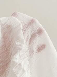 SHEIN Frenchy Plus Size Graduation Dress White Leisure Resort Textured Chiffon Waist Flare A-Line Cami Dress