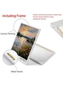 SHEIN Áp phích Claude Monet - Nghệ thuật treo tường hiện đại giữa thế kỷ để trang trí phòng thẩm mỹ _ Tranh in Monet làm quà tặng cho bạn thân _ Áp phích triển lãm Monet _ Bộ 1 _ Áp phích vải _ Trang trí tường vải cho nhà, phòng khách - Nhiều màu - Xem 6