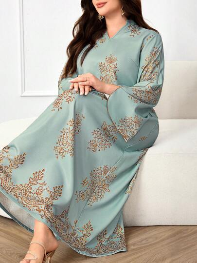 Al Najma 大码女式阿拉伯风格休闲连衣裙，简约时尚，适合日常穿着