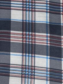 RueChic 男士基本款舒适休闲长袖 T 恤和格子长裤睡衣套装 - 灰色 - 查看 3