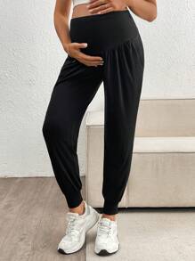 SHEIN Adjustable Solid Color Pregnant Women Leggings