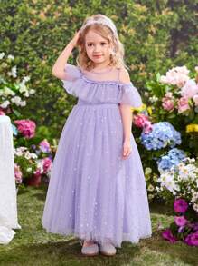 SHEIN Young Girl Fern Glow Stylish & Elegant Party Dress