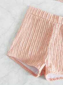 SHEIN Swim Women's Solid Color Sexy Halter Tied Bikini 2 Pieces Swimwear For Summer Beach Vacation - Pink - View 5