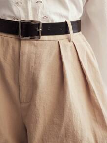 MOTF PREMIUM FOLD PLEATED PUFFBALL SHORTS,SPRING/SUMMER - Khaki - View 3