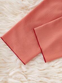 Tween Girls Pajama Set, Burgundy Cherry Embroidered Comfortable Loose Fit Long Sleeve And Long Pants, 2 Pieces Loungewear