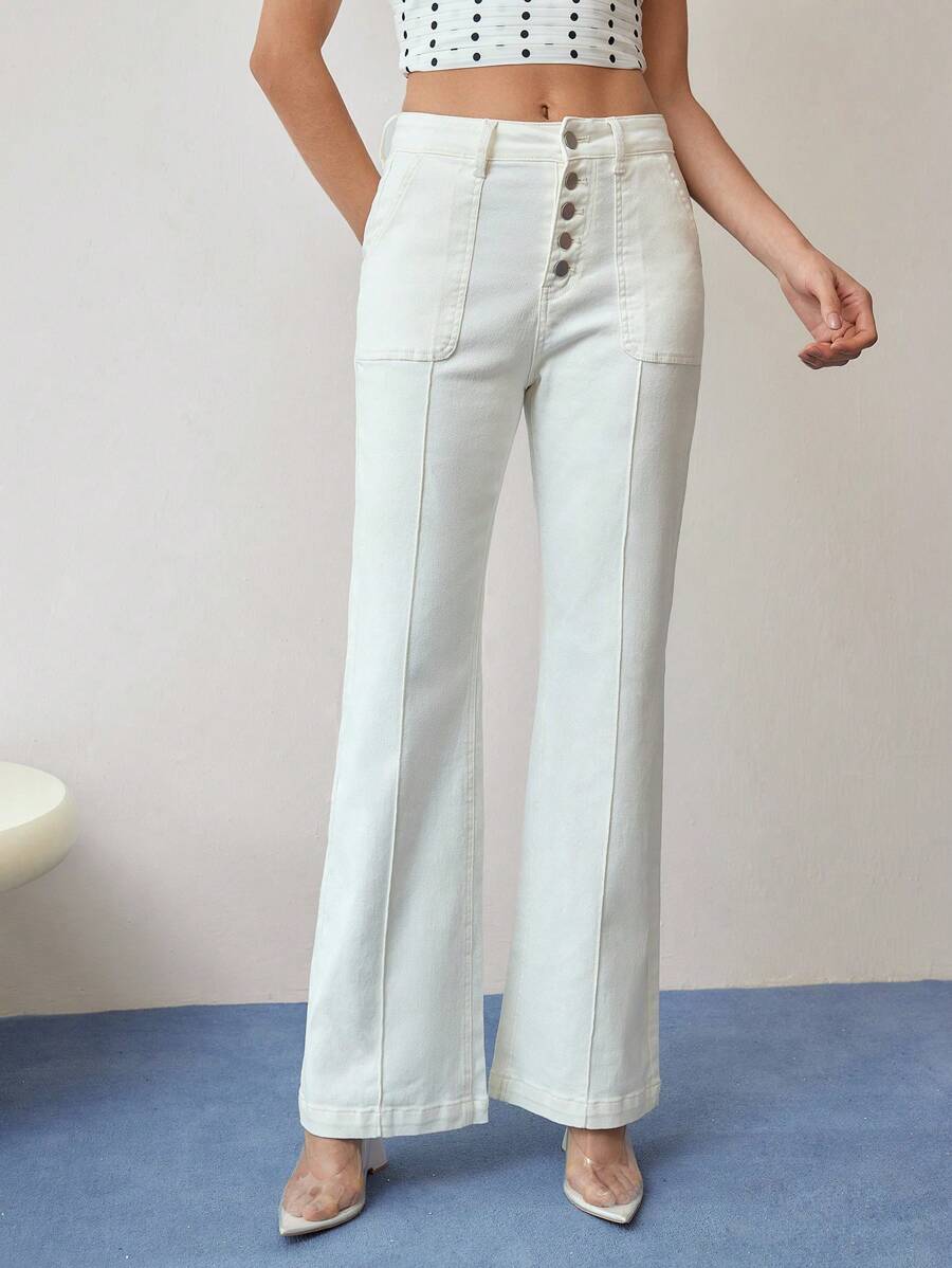 MOTF STUDIO PINTUCK FLARE LEG JEANS,SPRING/SUMMER