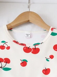 Tween Girl Round Neck All-Over Print Long Sleeve Top And Pants Pajama Set - Yellow - View 3