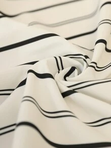 Aveloria Modichic All-Match Versatile Striped Design Button Up Long Sleeve Blouse, Casual Wear For Business Lady Fall Cloth For Women - Black and White - View 7