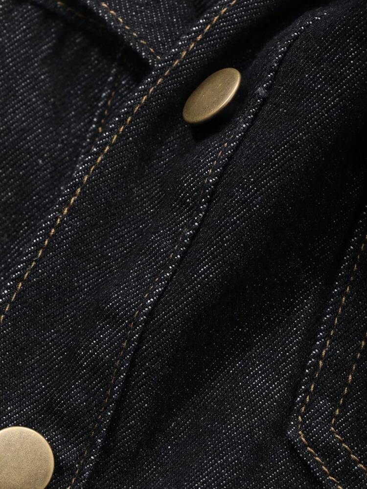 Women's Casual Washed Cut-Off Denim Jacket And Jeans Set