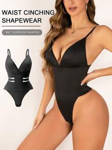 1 Peça Bodysuit Feminino Minimalista e da Moda, Casual e Diário - Preto - Visão 1