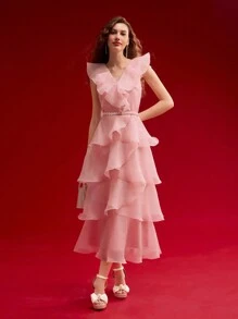 MOTF PREMIUM ROBE AVEC GARNITURE VOLANTÉE EN ORGANZA