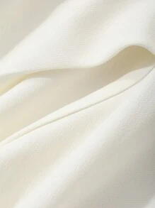 DAZY Solid Color Pleated Mermaid Skirt For Women - Beige - View 7