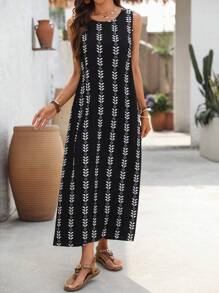 EMERY ROSE 女式热带花卉印花休闲连衣裙，夏季 - 彩色 - 查看 5