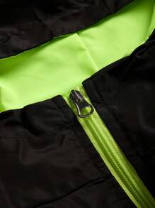 Manfinity Sport Corelite Men's Contrast Color Long Sleeve Zipper Collar Hoodie Sports Jacket - Black - View 7