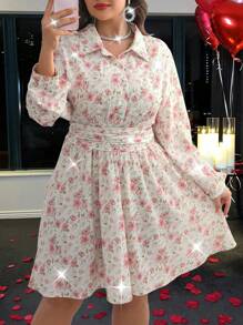 Flirla Váy dài tay đính đá hoa cỡ lớn cho nữ, ngày lễ tình nhân - Nhiều màu - Xem 1