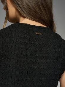 MISSGUIDED Vestido corto sin mangas con textura y bajo con volantes escalonados, vestido negro sofisticado para fiestas, cocteles y ocasiones especiales como citas nocturnas