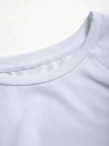 Manfinity Sport Corelite Men Striped Crew Neck Raglan Long Sleeve Sports T-Shirt  Long Sleeve Shirt Boyfriend Style Men, Muscle Fit Activewear Fitness Sports - White - View 3