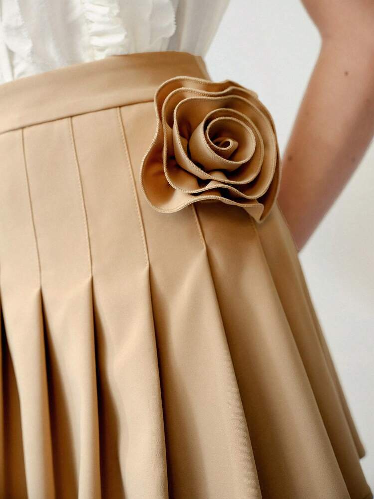 MOTF STUDIO STEREO FLORAL PLEATED SKIRT,SPRING/SUMMER