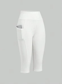 SHEIN EZwear Mallas cortas de punto versátiles en blanco y negro