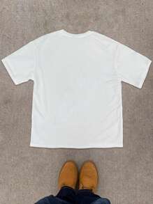 Manfinity EMRG Men's Casual Teddy Bear Slogan Graphic Print Short Sleeve T-Shirt Funny T Shirt Funny Graphic Tees Tees Graphic Funny Tshirts - White - View 3