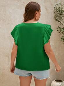 SHEIN Clasi Chemise décontractée de couleur unie en grande taille, élégante pour le port quotidien