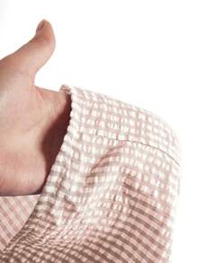 EMERY ROSE 大码粉色格子迷你喇叭裙，宽松版型，适合夏季