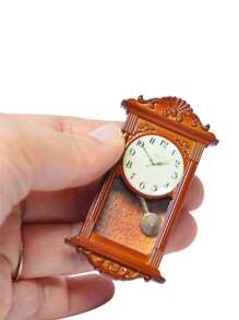 SHEIN 1 件娃娃屋微型复古罗马钟 1:12 比例迷你木制和金属家具玩具客厅书房装饰（部分随机） - 銅色 - 查看 7