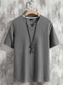 Manfinity Homme 男士休闲纯色纹理面料短袖 T 恤