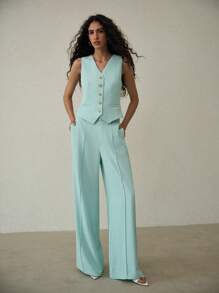 MOTF PREMIUM SINGLE BREASTED WAISTCOAT - Green - View 6