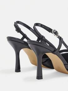 CUCCOO CURVES Zapatos de tacón alto informales y de moda sencillos en talla grande - Negro - Ver 5