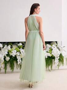 MOTF Soiréza ROBE FLUIDE DE CONTRASTE EN MAILLE FLORALE STÉRÉO