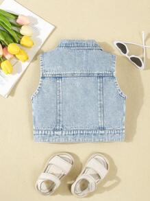 SHEIN 年轻女孩个性化百搭舒适休闲街头时尚柔软牛仔夹克，夏季薄款