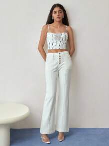 MOTF STUDIO PINTUCK FLARE LEG JEANS,SPRING/SUMMER