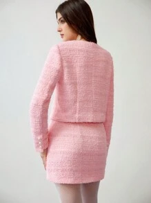 MOTF STUDIO TWEED STEREO FLORAL JACKET & SKIRT,VALENTINE'S DAY OUTFIT,SPRING/SUMMER