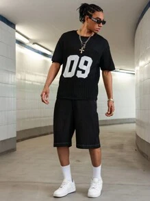 PAVTROS Manfinity Streetrush Men's Casual Knitted Sweater, Simple & Fashionable For Daily Wear - Black - View 5