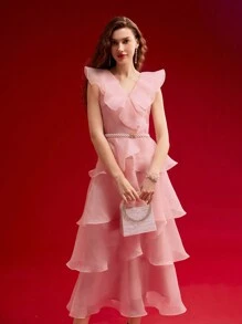 MOTF PREMIUM ROBE AVEC GARNITURE VOLANTÉE EN ORGANZA