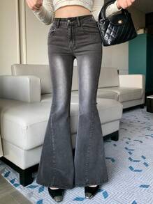 DAZY Women's Washed Distressed Stretch Slim Fit Bootcut Jeans, All Season - Grey - View 4