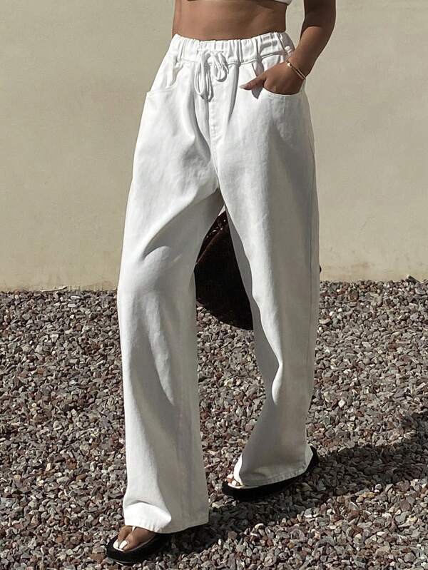 Livesso Plain Color Casual Denim Jeans, Fashion For Daily Wear