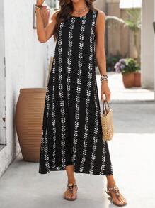 EMERY ROSE 女式热带花卉印花休闲连衣裙，夏季 - 彩色 - 查看 7