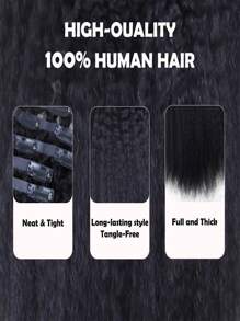 Seamless Clip Ins 7pcs Kinky Straight 1B# 110g/130g/150g Full Head Seamless PU Clip Ins Extensions 100% Double Drown Remy Human Hair HQ Invisible Clip In Hair Extensions For Women - S1B - View 5