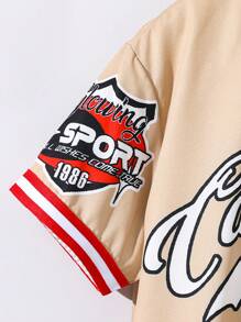 SHEIN Tween Boy Casual Street Basketball Pieced Webbing Open-Front Korte Mouw Shirt En Shorts 2 Stuks Set