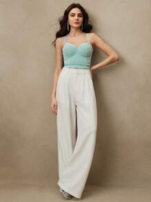 Anewsta Pearl Glamorous Mature Lady Style Reversible Bra - Blue - View 3