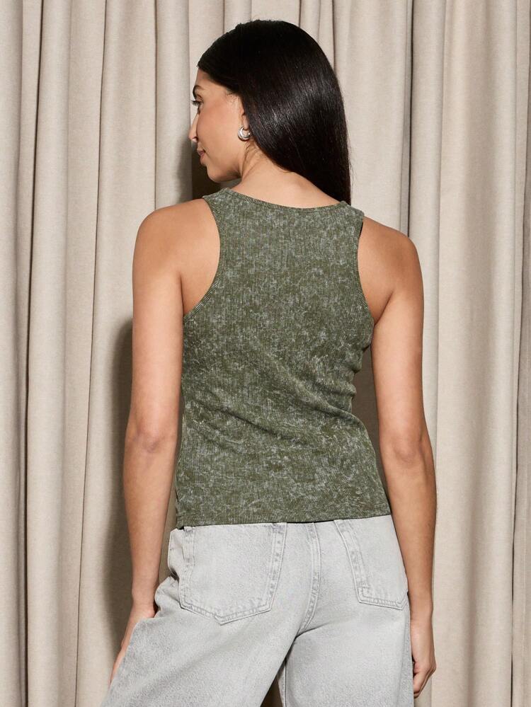 AiiRZ Ribbed Racer Back Tank Top Fitted Summer Sleeveless Basic Athletic Workout Casual Racerback Basic Essential Stretch Top