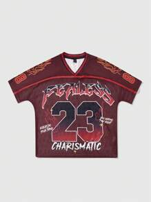 ROMWE MEN Street Life T-shirt de sport décontracté et pour hommes avec slogan et imprimé de figure