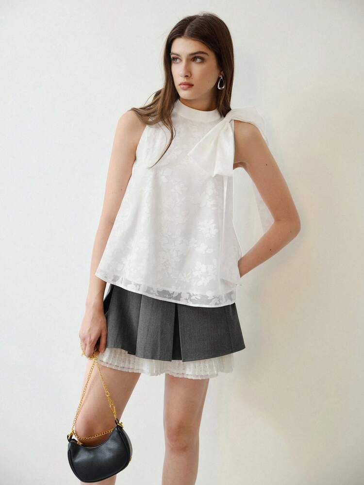 MOTF STUDIO CONTRAST LACE PLEATED SKIRT,VALENTINE'S DAY,SPRING/SUMMER