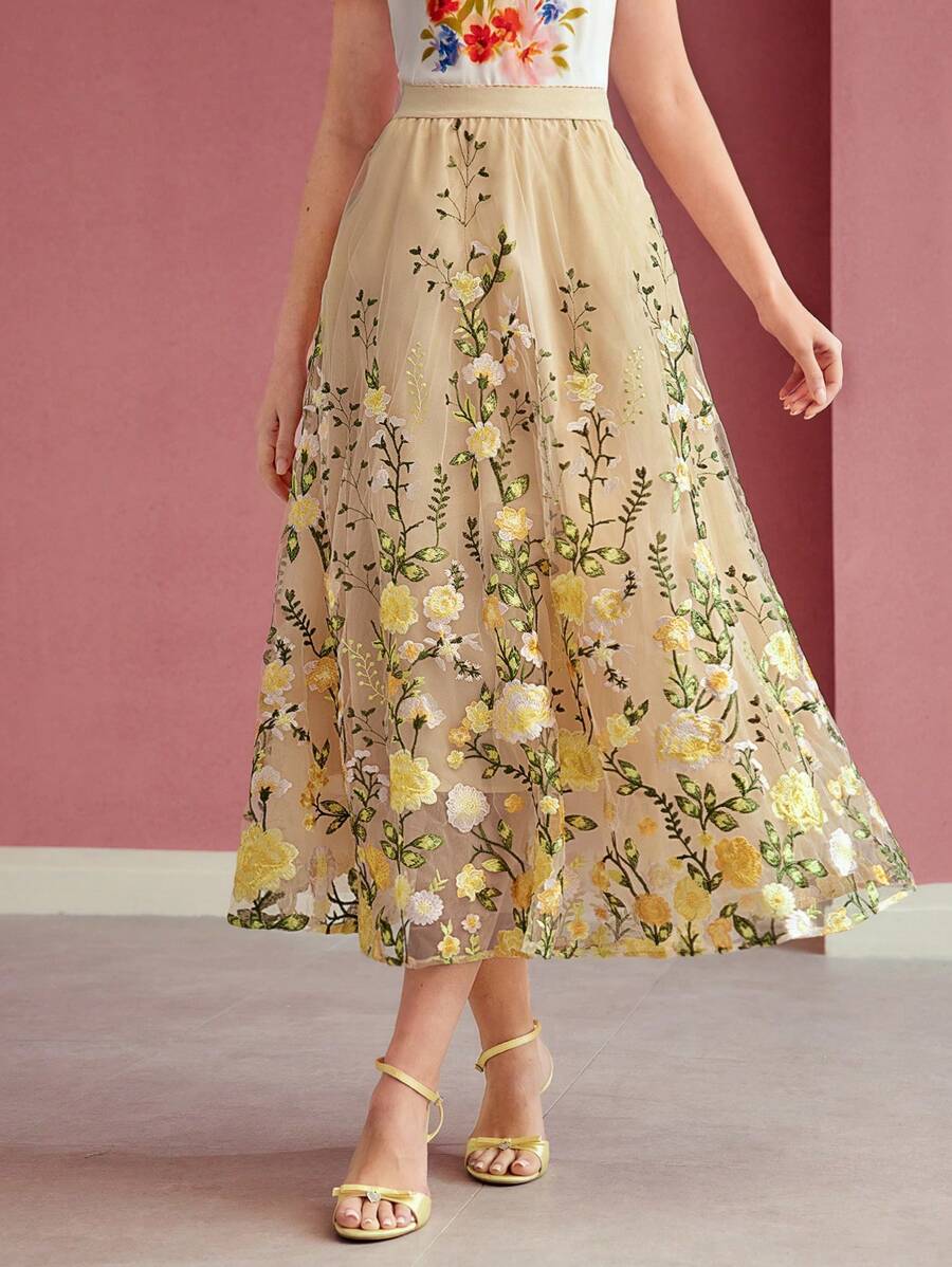 MOTF PREMIUM VÁY LƯỚI THÊU HOA MƯA