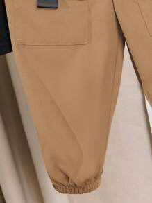 Bubblio 男童休闲字母印花宽松短袖T恤大口袋裤子两件套，适合春夏秋季 - 彩色 - 查看 8