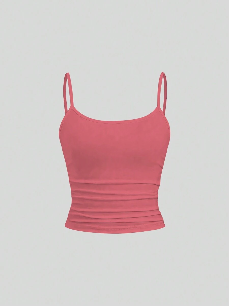 Sweetra Atasan Tanpa Lengan Wanita Model Slim Fit, Model Layered Y2K - Watermelon Pink - View 1