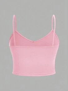SHEIN EZwear 3 Peças Camisoles Femininas Casuais de Cor Sólida, Regatas Ajustadas Adequadas Para Tamanhos Grandes, Verão - Multicolorido - Visão 6