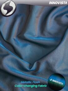 Innovista Woman Activewear Cropped Sports & Outdoor Jacket, Breathable & Cropped Bomber Gym Top, Light Weight & Portable For Travel Workout Outfits, Packable & Adjustable Metallic Color-Changing Fitness Top, Edgy & Unique Stylish Tracksuit Volleyball, Going Out, Athleisure, Tennis, Golf, Dance, Street Wear, Music Festival, Party, Cyan, Blue Green, Y2K, Eclectic Autumn, Valentine Fall Outfits For Women Cool Light Blue ,Essentials Hoodie - Green - View 4